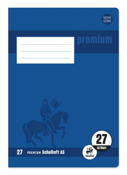 STAUFEN PREMIUM Heft A5 16BL Lin.27 liniert m. Randlinie 734010377