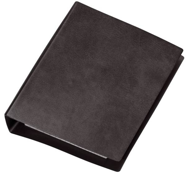 Taschenringbuch Special, schwarz, DIN A6, Ledernarbung, 4 Rund Ring Mechanik 13mm