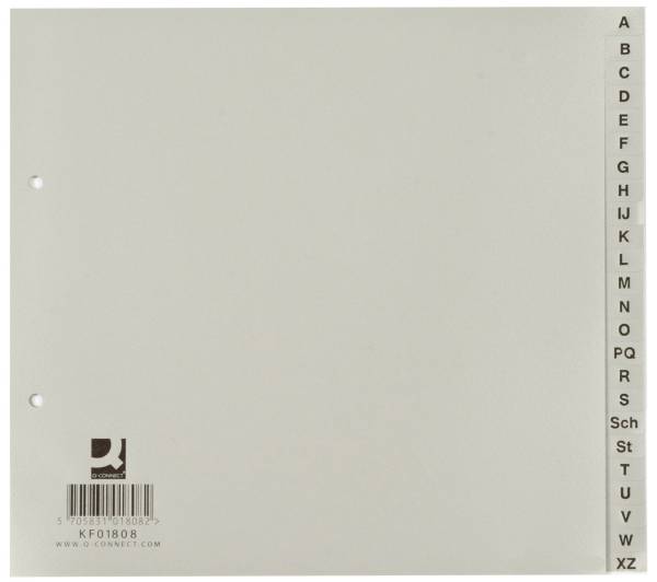 Q-CONNECT Register für A4 A-Z 1/2 Höhe KF01808 PP 24tlg.