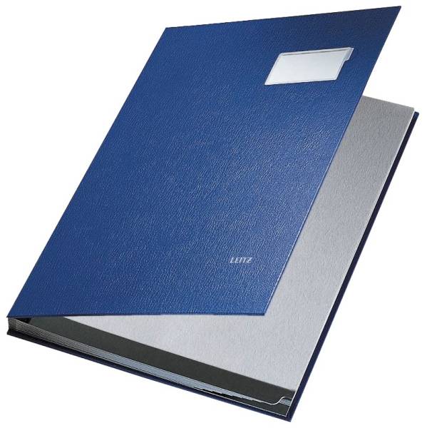 5701 Unterschriftsmappe 10 Fächer, PP kaschiert, blau
