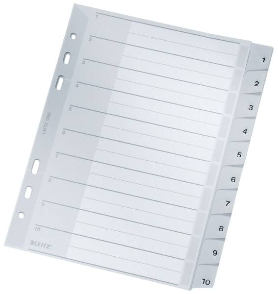1285 Zahlenregister 1 10, PP, A5, PP, 10 Blatt, grau