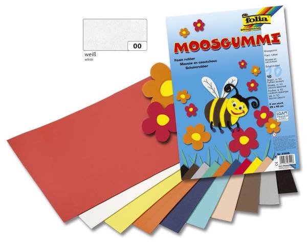 FOLIA Moosgummi 2mm weiß 23500 29x40cm