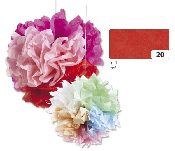 Blumenseide 50 x 70 cm, 5 Bogen, rot