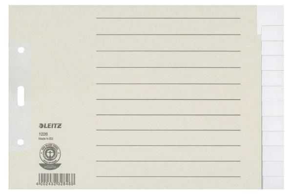 LEITZ Register A5 quer blanko grau 12260085 Papier 12tlg.