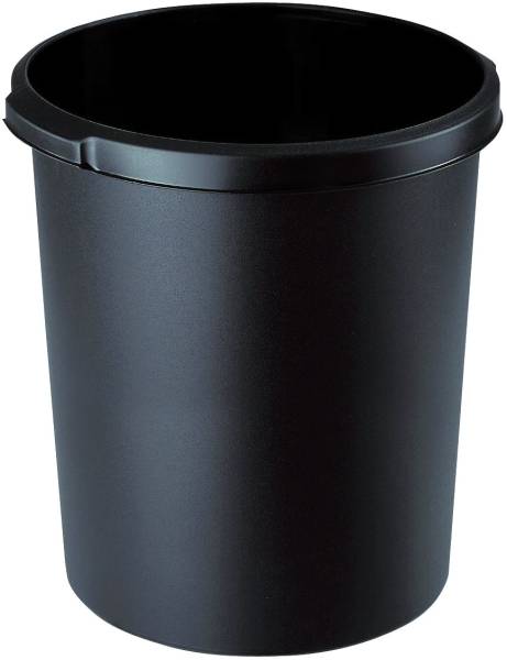 Papierkorb 30 Liter, rund, 2 Griffmulden, extra stabil, schwarz