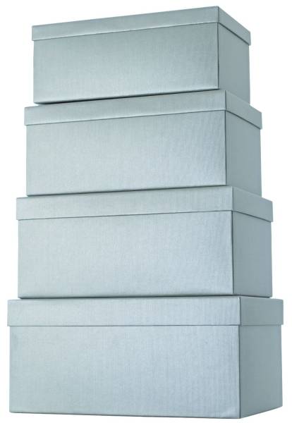 Geschenkkarton 4 tlg , hoch, silber