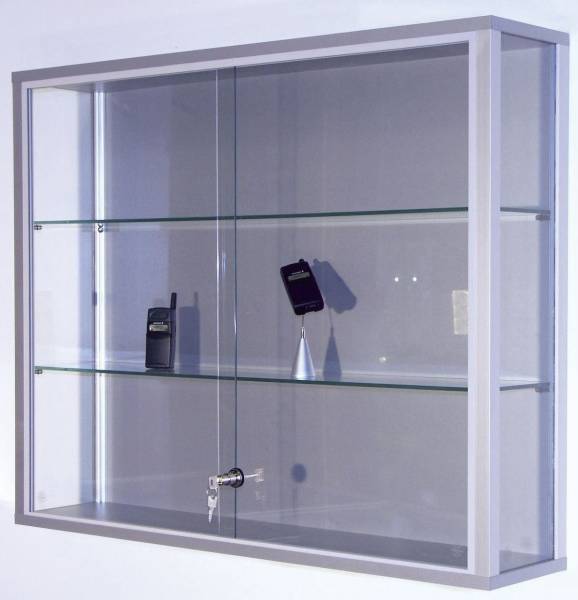 LINK Vitrine 2 Böden silber V108 100x80x20
