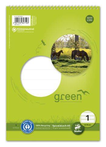 STAUFEN GREEN Spiralblock A5 40BL Lin1 040740001 70g