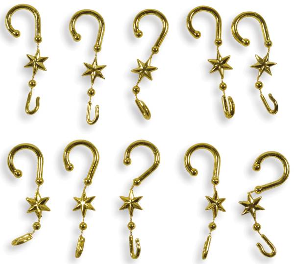 Weihnachtsschmuck Aufhänger 20 Stück, mit Stern, gold