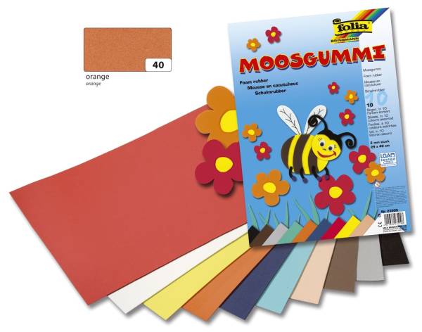 Moosgummi 29 x 40 cm, orange