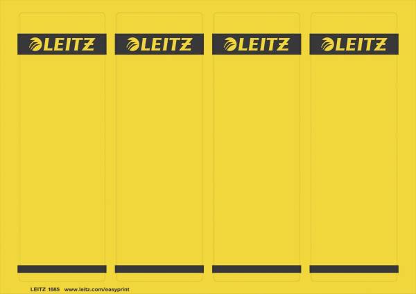 1685 PC beschriftbare Rückenschilder Papier, kurz breit,100 Stück, gelb