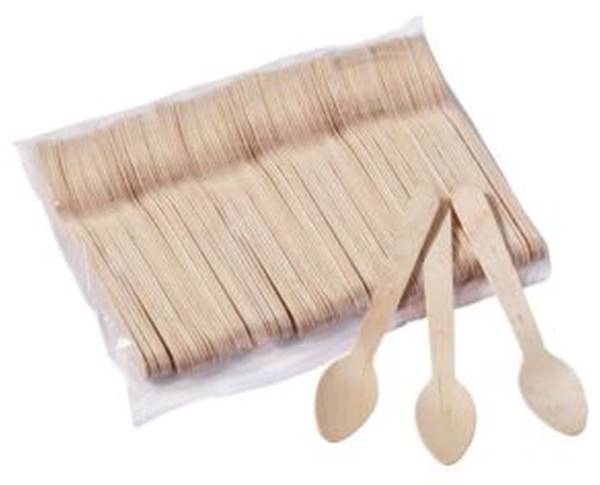 Einweg Holzkaffeelöffel 11 cm, 100 Stück