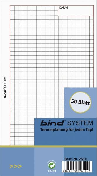 Ersatzeinlage "kariert" A6, 50 Blatt