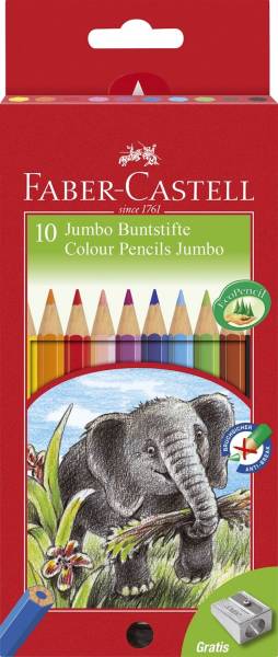 FABER CASTELL Farbstiftetui Jumbo 10ST lackiert 111210 Kartonetui