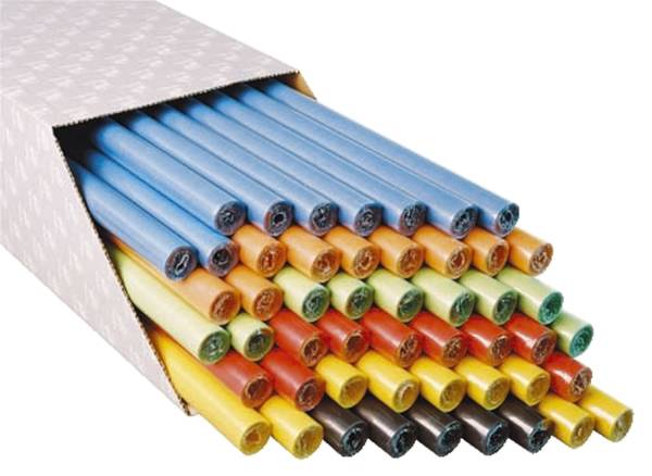 Packpapierrolle 68 cm x 3 m, farbig sortiert, im Karton