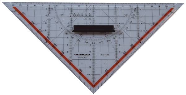 RUMOLD Geodreieck 25 cm 1154 M.Griff