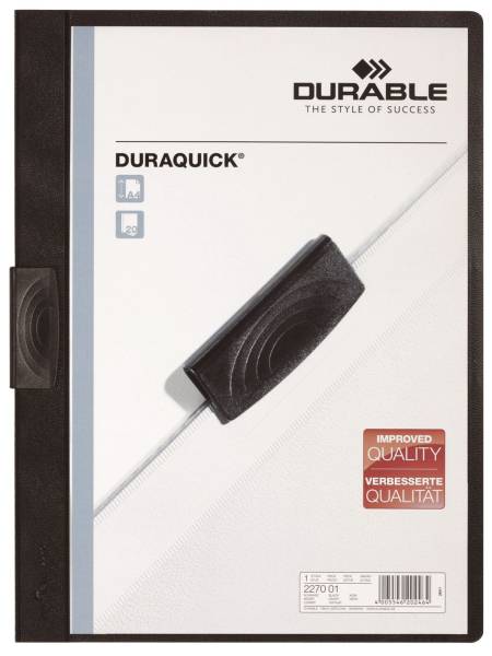 DURABLE Klemmmappe Duraquick A4 sw 2270 01 Plastik 20BL