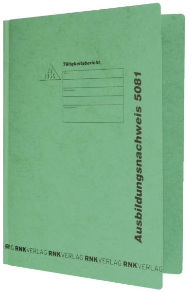 Ausbildungsnachweis Hefter, 390g qm Spezialkarton, grün