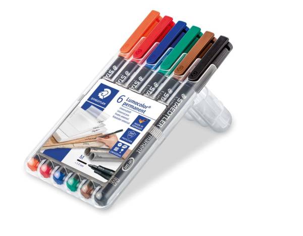 STAEDTLER Folienstift Lumocolor M 6 Farben sort. 317 WP6 permanent