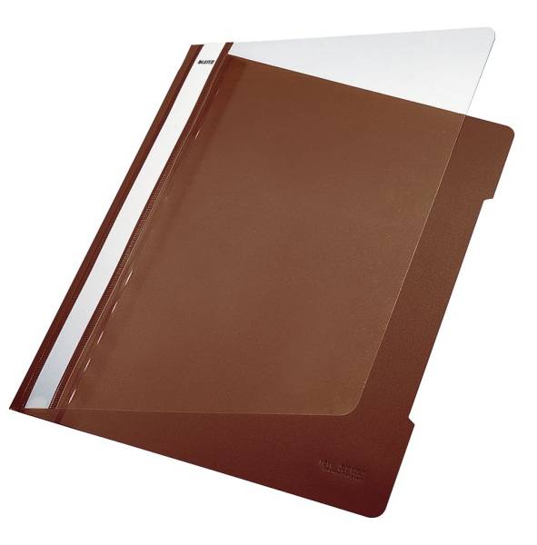 4191 Schnellhefter A4, langes Beschriftungsfeld, PVC, braun