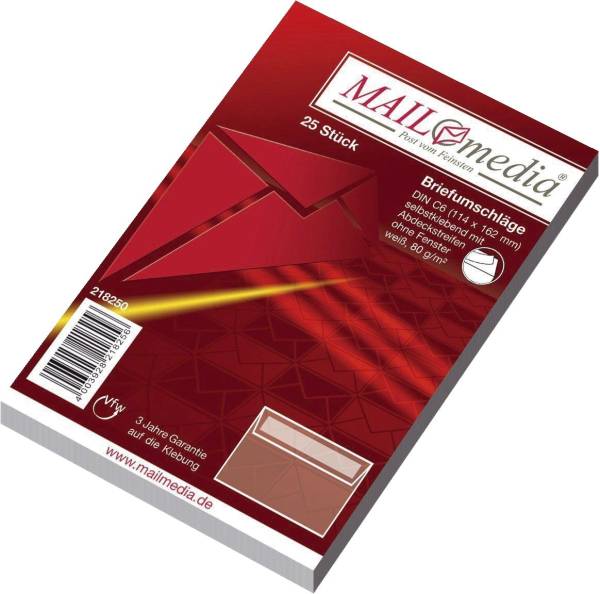 MAILMEDIA Briefhülle C6 HK 80g weiß 30002369