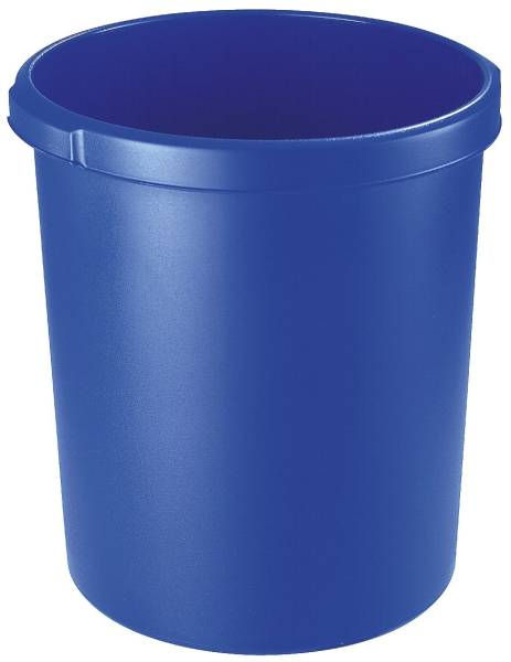Papierkorb 30 Liter, rund, 2 Griffmulden, extra stabil, blau