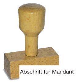 Vorgangsstempel Abschrift für Mandant