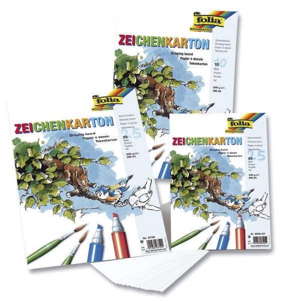 Zeichenkarton 120 g qm, DIN A4, 25 Blatt