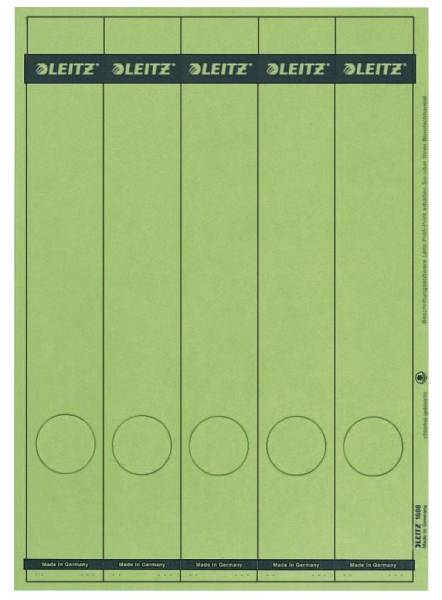 1688 PC beschriftbare Rückenschilder Papier, lang schmal, 125 Stück, grün