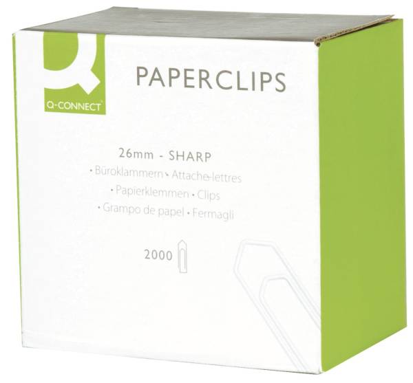Q-CONNECT Büroklammer 26mm 1000ST verz KF27002
