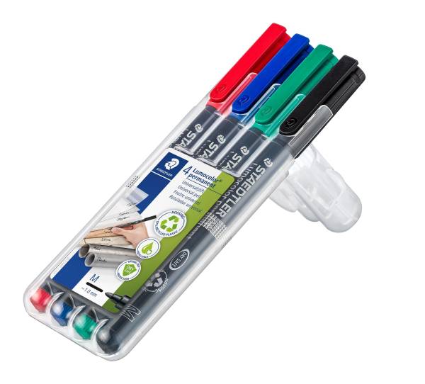 STAEDTLER Folienstift Lumocolor M 4 Farben sort. 317 WP4 perm. Blister