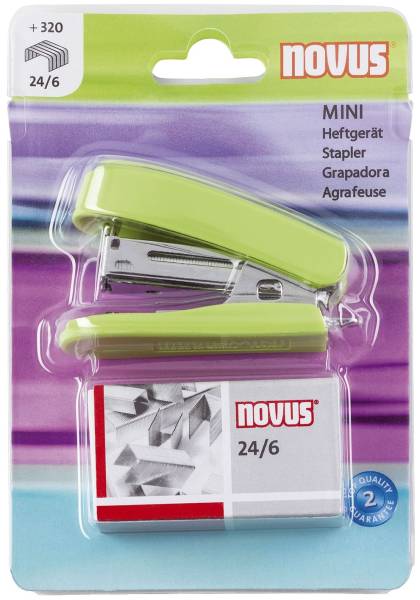 NOVUS Minihefter +Klammern hellgrün 020-1909 BLIMINI64