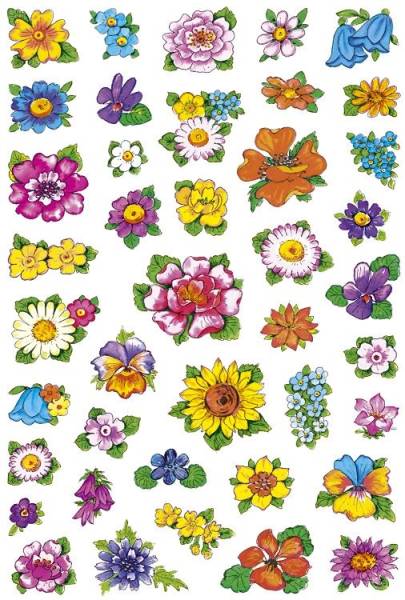 3522 Sticker DECOR Kleine Blumenköpfe