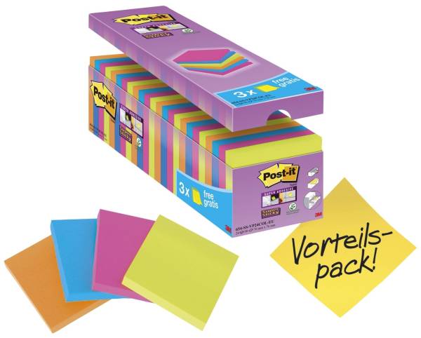 POST-IT Haftnotizblock 76x76mm 90Bl sort 654SE24P 24Bk SupSticky