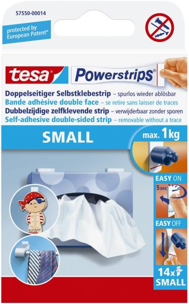 Powerstrips Small ablösbar, Tragfähigkeit 1 kg, weiß, 10 Stück®
