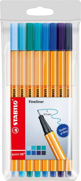 STABILO Feinliner Point 88 Shades of blue 88/8-03 8er-Et