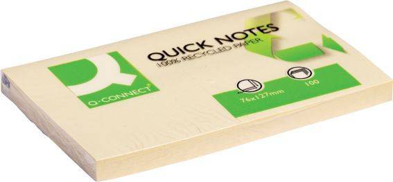 Q-CONNECT Haftnotizblock 76x127mm gelb KF05610 120Bl Recycl