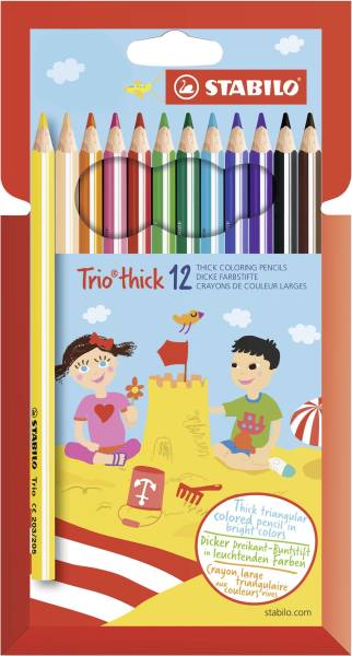 STABILO Farbstiftetui Trio 12ST lang 203/12-01-D Jumbo