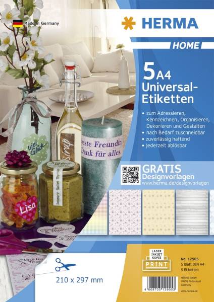 Universaletiketten 210x297 weiß