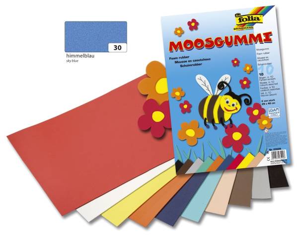 FOLIA Moosgummi 2mm himmelblau 23530 29x40cm