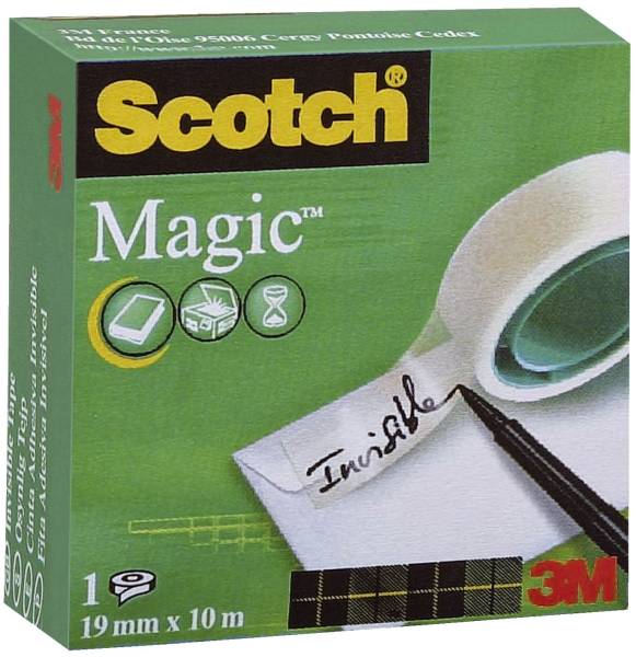 Klebeband Magic 810, Zellulose Acetat, unsichtbar, beschriftbar, 10 m x 19 mm