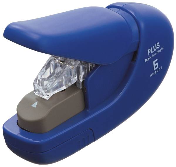 Heftgerät klammerlos blau, bis 5 Blatt