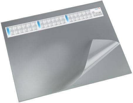 Schreibunterlage DURELLA DS mit Vollsichtauflage, Kalender, 65 x 52 cm, grau