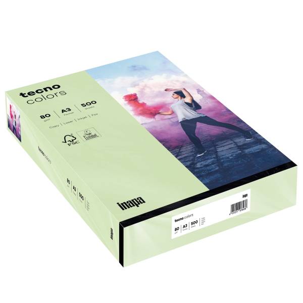 TECNO Kopierpapier Colors A3 80g 500BL m.grün 2100011443