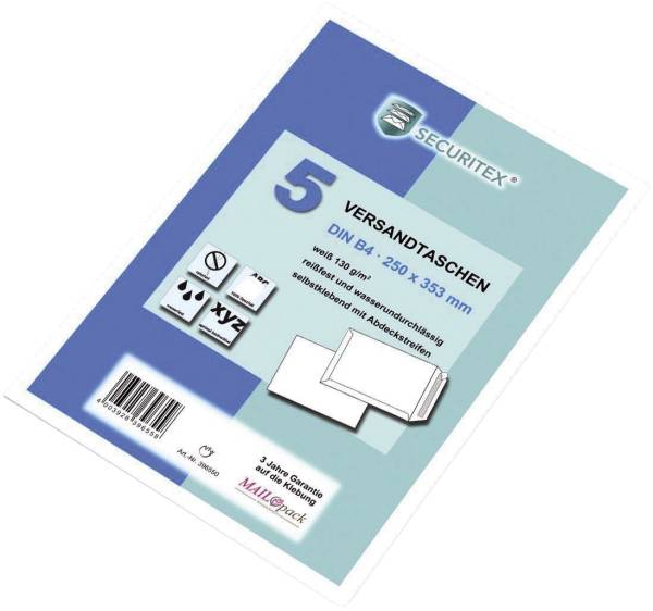 SECURITEX Versandtasche B4 HK 130g weiß 30002549 Abz. Str. 5ST