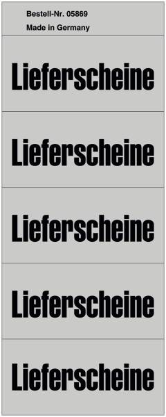 Inhaltsschilder Lieferscheine Beutel mit 100 Stück, grau