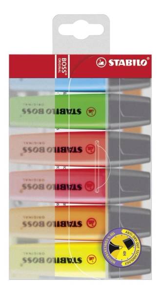Textmarker BOSS ORIGINAL, Etui mit 6 Stiften®