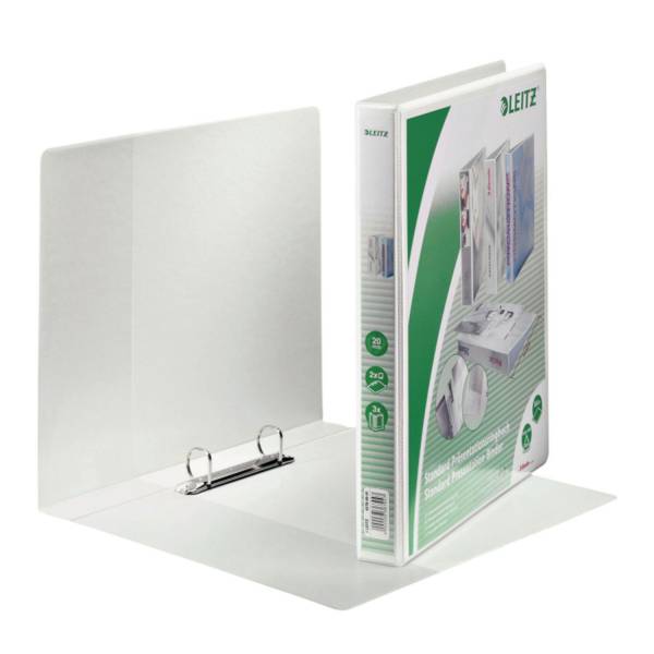 LEITZ Präsentationsringbuch A4 weiß 42780001 20mm 2Ringe