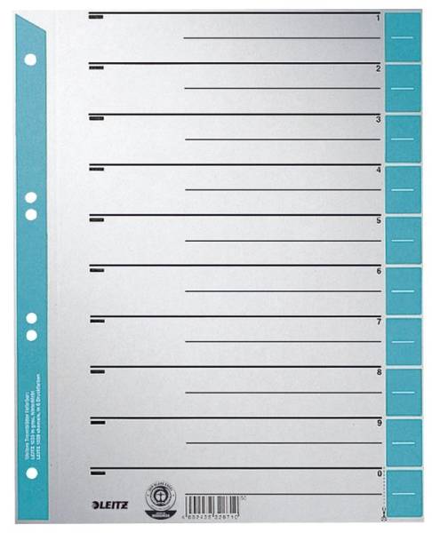 LEITZ Trennblatt A4 grau/blau 1652-00-30 100ST ungeöst