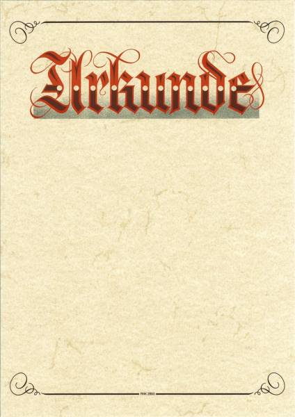 Urkunde Aufschrift "Urkunde" (Elefantenhautpapier), 190g qm, weiß, DIN A3